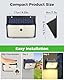 nipify Warmweiß Solarlampe Bewegungsmelder, 2 Stück 168LED Solarleuchten Außenleuchte, 3 Modi IP65 Wasserdicht Solar Lampe Scheinwerfer für Außen Wand Garten