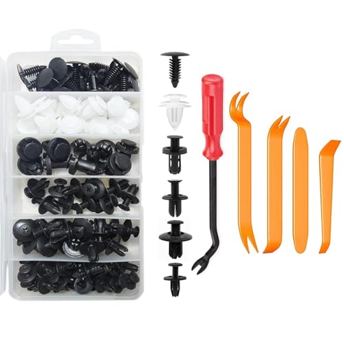 プッシュリベット バンパークリップ自動車 フェンダー 685pcs 16種類 ユニバーサル 固定用 ナイロン製 押し込み式 車 クリップトリベットセットリムクリップ パネルはがし脱着工具 トヨタ/ホンダ/NISSAN（ニッサン）/スズキ/マツダ/三菱/ダイハツ/フォード汎用 混合ファスナー 収納ケース付き E9