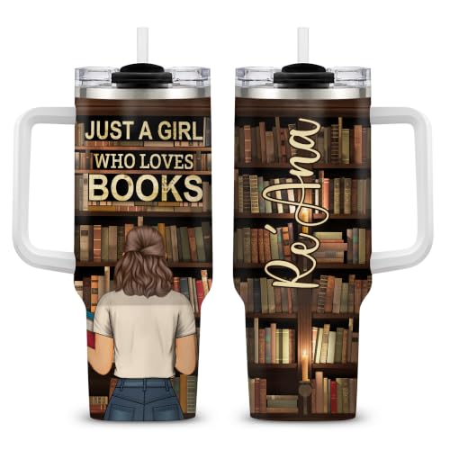 Book Lover Tumbler 40oz with Handle