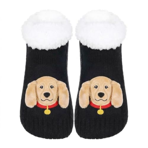 Image of ZYZX Cute Dog Slipper Socks for Women with Grips,Fuzzy Socks Indoor