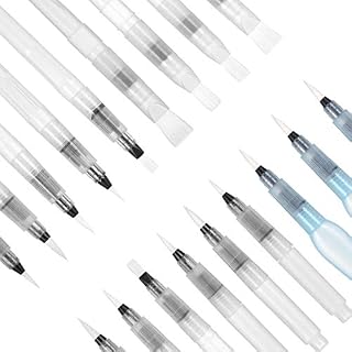 FRIUSATE Water Color Brush Pen Set, 18pcs Water Paint Brushes for Water Soluble Colored Pencils, Colouring Brush Pens Artist Grade Watercolour Brushes for Water Color Painting and Lettering