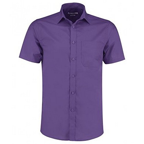 Kustom Kit Mens Short Sleeve Tailored Poplin Shirt (16.5) (Purple)