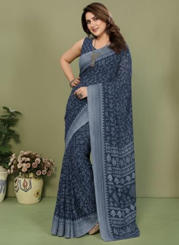 Image of Yashika Women's Georgette Saree with Blouse Piece for Traditional Ethinic Wear Sari