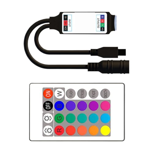 LED �~�j�R���g���[���[ RGB ���y�J���t���ȃ��C�g �X�g���b�v �Z�b�g(24 Key Mini RGB Black))