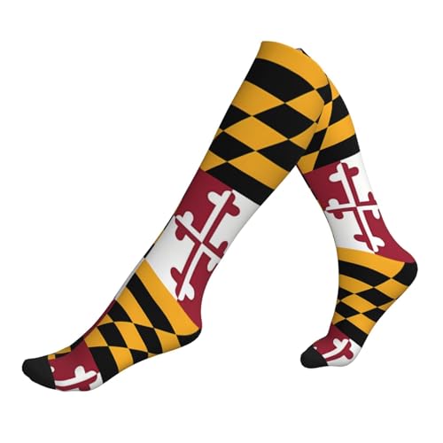 wwqqvnb Flag of Maryland Compression Socks for Women and Men with 15-20mmHg Gradient Support, Breathable for All Day Wear, Standing, Sitting, Travel, Active Lifestyle