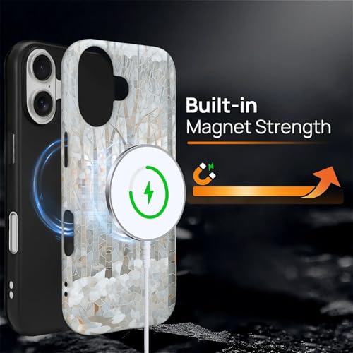 Coque iPhone 17 motif vitrail hiver, cadeau idéal MagSafe