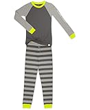 Calvin Klein Boys' 2 Piece Sleepwear Top and Bottom Pajama Set Pj, Long Sleeve-Tone Stripe Gray, 2T
