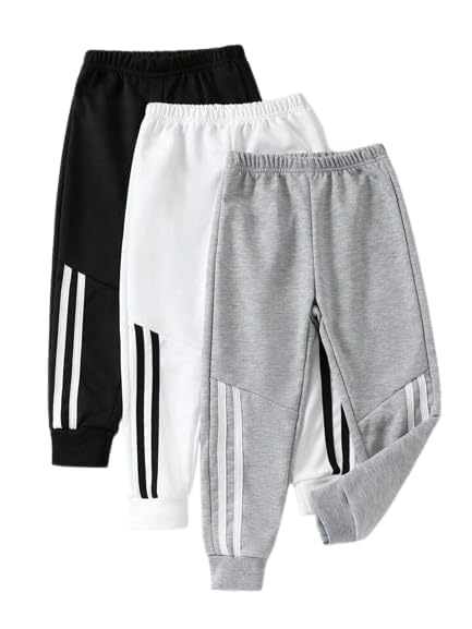 100% Cotton Assorted Track Pant for Boys - Regular fit | Loose Fit Track Pants(Pack of 3)-image-16