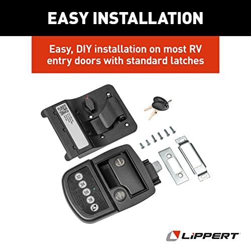 Image of Lippert Keyless RV Door Lock with Bluetooth - Left, Green,Red