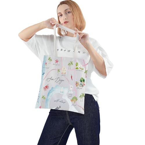 WZMPA San Diego City Map Cosmetic Bag San Diego Travel Souvenir Gift San Diego Long Distance Relationship Makeup Zipper Pouch Bag For Family Friend (San Diego T)3