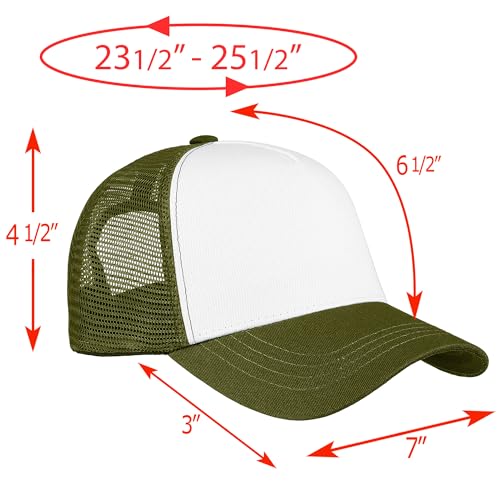 Image of Falari 5-Panel Mesh Baseball Cap, Trucker Hat, Structured Plain Design, Cotton, Adjustable Size