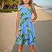 Sleeveless for Girl Fall Summer Boat Neck Spandex Color Block Graphic Maxi Long Midi Knee High Loose Fit Brunch Dresses Girl 2025 Soft Comfy Clothes Fashion Y2K 7 Years