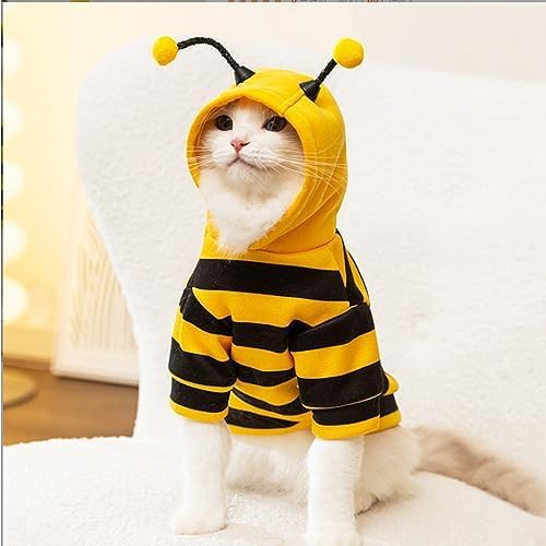 Disfraz de Abeja para Perro Pequeño, Sudadera Amarilla con Capucha, Talla XL miniatura 5