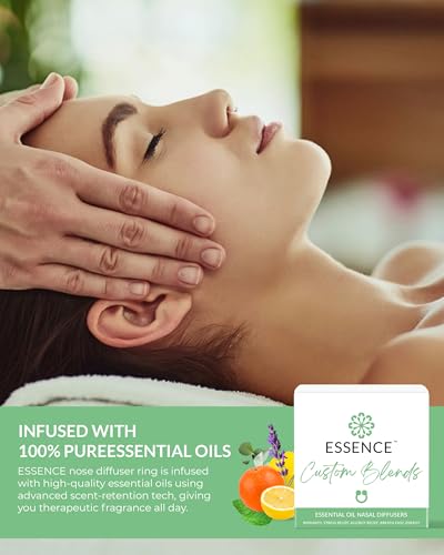 Essence Nasal Diffuser | Essential Oil Ring | Silicone Nose Inhaler Bundle Pack (Custom Blends)