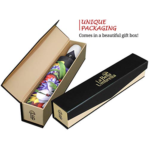 Red Poppies Umbrella For Women - Brand Fancy Brolly Auto Open Close - Fashion Floral Stylish Umbrella - Compact Automatic Beautiful Art Umbrella - Portable Small Folding Rain Umbrella #TOP1