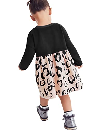 KISSOURBABY Girls Dress Long Sleeve Cotton Casual Dress Vintage Print Dress Princess Clothes4