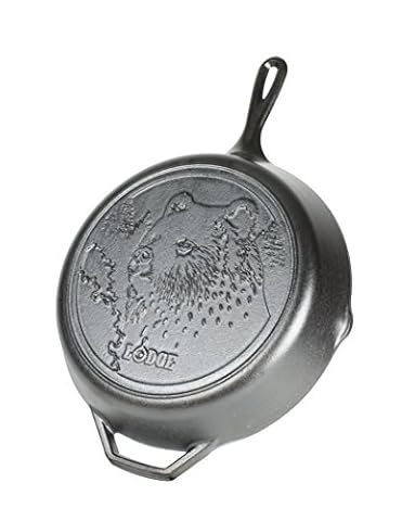 Lodge Wildlife Series Patelnia żeliwna 30,5 cm z motywem niedźwiedzia czarna 30,5 cm