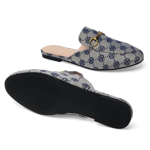 Image of Minorsu Buckle Mules for Women Flats Loafers Shoes for Work Office Business