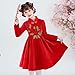 Toddler Kids Baby Girls Children Fairy Hanfu Dresses for Chinese Calendar New Year Quilted Posh Fashion (Red, 8-9 Years)