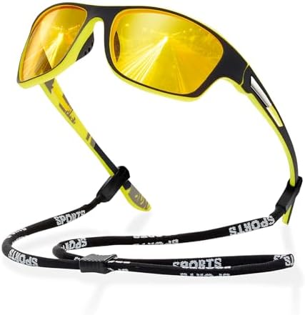 suoso Polarized Sports Sunglasses for Men: UV400 Protection Glasses Womens Wrap Around Goggles for Driving Fishing