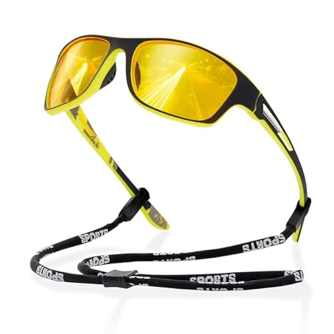 suoso Polarized Sports Sunglasses for Men: UV400 Protection Glasses Womens Wrap Around Goggles for Driving Fishing