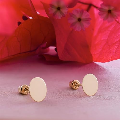 Hoberta Real 14k solid Yellow Gold Stud Earrings with Screw back for Women Girls Men for Sensitive ears Small & Minimalist Dot Studs Jewelry for Gifts3