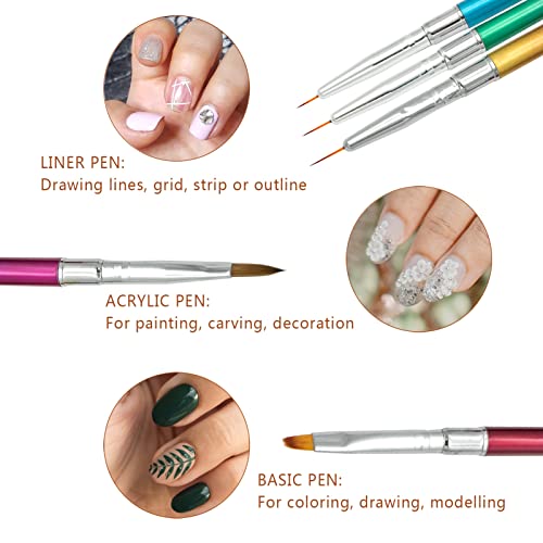 Nagel Pinsel für Nail Art Nailart Dotting Tool Set 5 Stücke, Doppelkopf Dünn Nägel Pinselset Profi Nageldesign Stift… – Bild 6