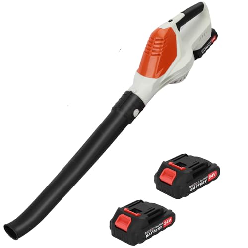 cadciehe Handheld Cordless Leaf Blower, Electric Snow Leaf Blower with 2 Batteries and 1 Charger, 24V Battery Powered Leaf Blowers for Lawn Care, Patio, Yard UK