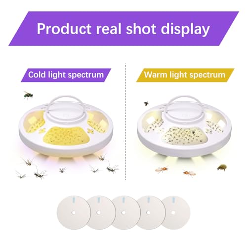 Longzhuo Floh Falle für Home Omnidirectional Floh Catcher mit 2 Klebstoff Pads & 2 Lichtmodi, sichere Indoor Schädlingsbekämpfung für Schlafzimmer, Wohnzimmer & Küche (schwarz)