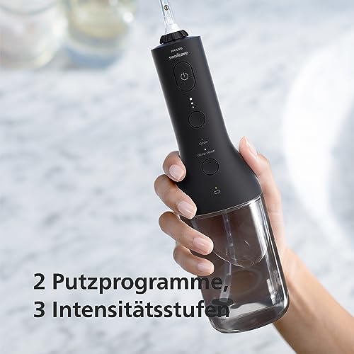 Philips Sonicare kabelloser Power Flosser 3000 Munddusche, Wasser-Flosser für Zähne, Zahnfleisch und Zahnpflege, in schwarz (Modell HX3826/33) – Bild 7