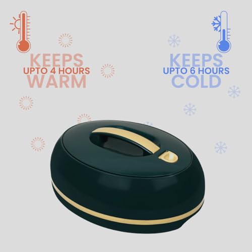 Image of Pinnacle Omega Insulated Casserole 1000 ML - Stainless Steel Inner | Modern Locking System | BPA-Free | Keeps Food Warm or Cold |Hot Box for Kitchen | Hot Pot for Home
