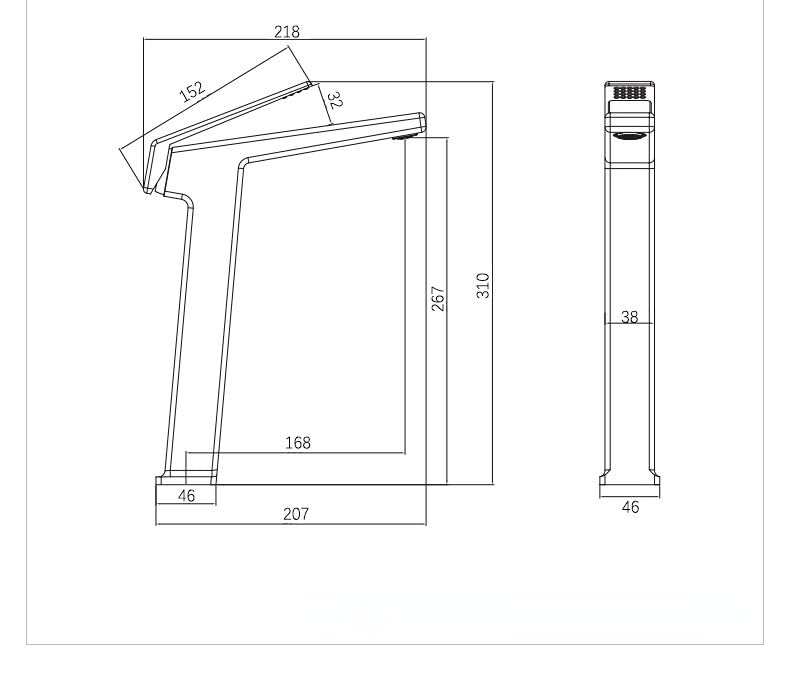 Grifo de lavabo alto para solucionar salpicaduras en baños de diseño 3