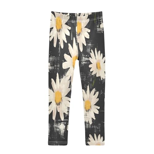 Toddler Girls Leggings Printed Yoga Pants Leggings Flowers with Black for Kids
