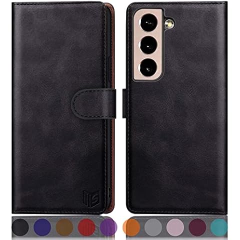 SUANPOT for Samsung Galaxy S22+/S22 Plus 5G with RFID Blocking Leather Wallet case Credit Card Holder,Flip Folio Book Phone case Shockproof Cover Women Men for Samsung S22+ case Wallet Black Cover