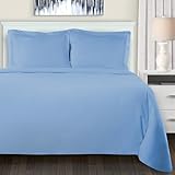 Superior Cotton Flannel Duvet Cover Set, Brushed Cotton Bedding, Cozy, Soft, 3-Piece Set Includes 1 Duvet Cover with Button Closure, 2 Pillow Shams, Solid Design, King/California King, Blue