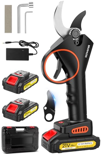 MuatCtarom Secateur Electrique Sans Fil, 33MM 4000mAh Secateur à Batterie Professionnel, 800W Motor Sans Balais, 2 batteries de 2.0 Ah & Lames de Rechange,...