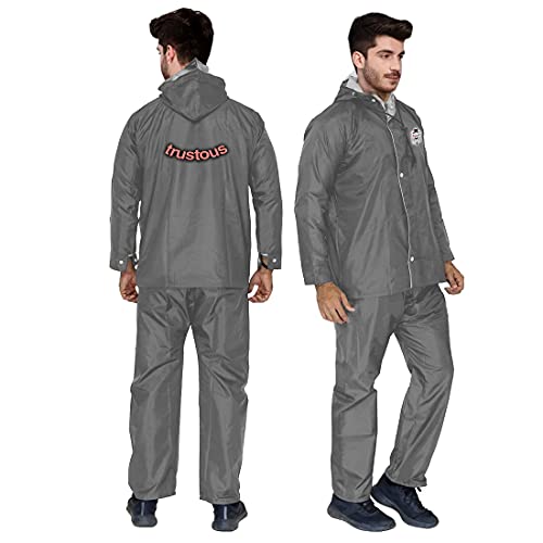 Image of Trustous Men's & Women's Waterproof Double Layer Reversible Raincoat with Pant 100% Water Proof with 4 Colour's and 6 Size (M to 4XL)