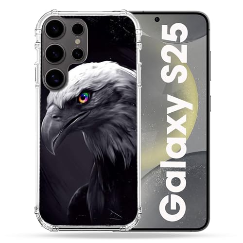 Coque Samsung S25 Cokitec aigle royal noir pour éviter les bris d'écran et chutes
