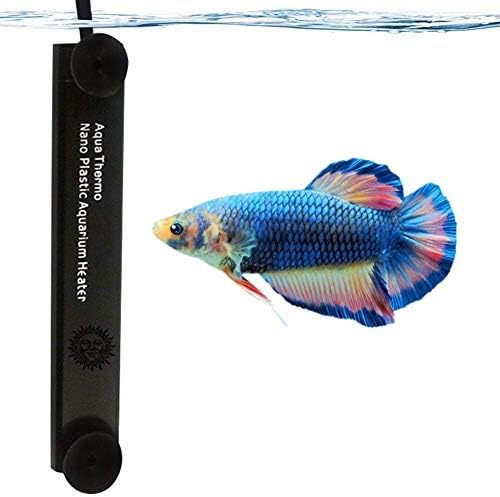 SunGrow Betta Plakat Heater, 10 Watt Submersible Aquarium Water Heater for Small Tanks, with Preset Temperature Capability, Suction Cups…