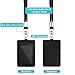 2 Pack Badge Holders, Vertical PU Leather ID Badge Card Holder with Detachable Neck Lanyard Strap and Retractable Badge Reel ID Card Holders Set