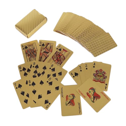 wasserdichte Goldene Pokerkarten Teilig Glänzende Folienkarten Für Spiel Unterhaltung Witziges Kartenspiel Für Familie Bar Und Büro Langlebig Und Flexibel