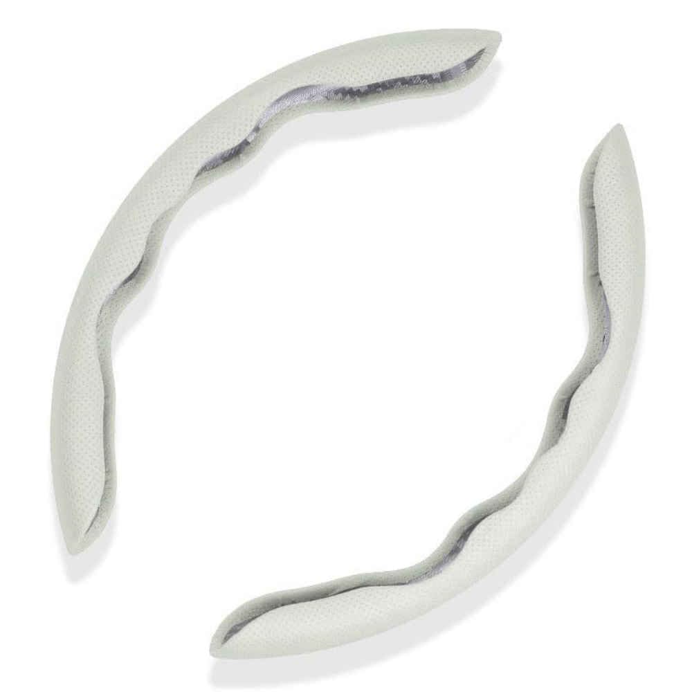 KCDRVUP Segmented Wheel Cover for Mazda Mazda2 2 Sedan (Type DE/DJ/XP21/DY) 2010-2023 Anti Slip Car Steering Grip Protector Quick Installation,normal-White