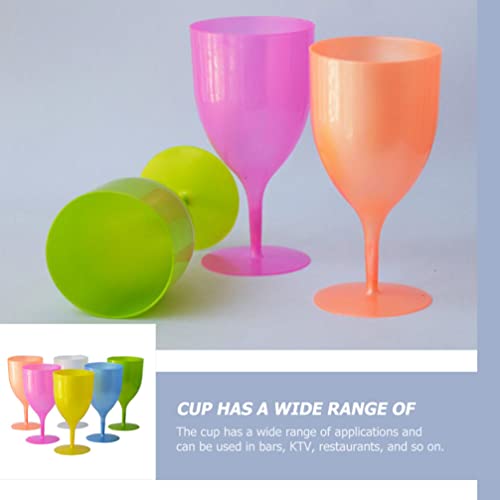 Colorful Plastic Party Goblets Cups: 6Pcs 380Ml Unbreakable Acrylic Wine Glasses Stackable Water Tumbler Easter Cocktail Cup For Home Wedding #TOP2