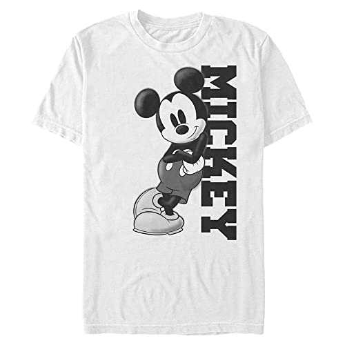 T-shirt Mickey Disney 4XL blanc pour homme grand coupe longue sans serrer
