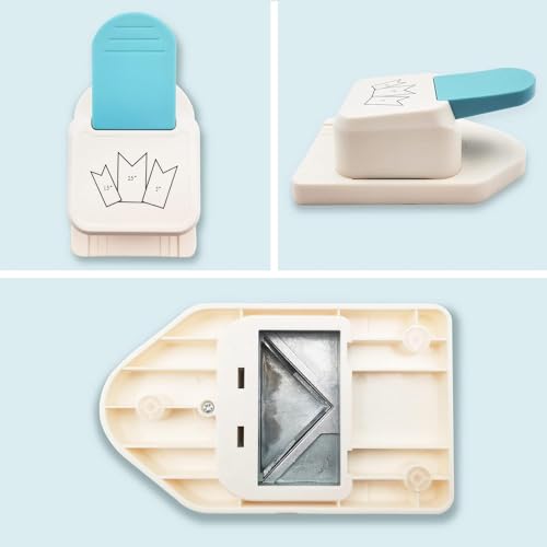 3 in 1 Craft Tag Punch Gift Tag Paper Punch，Paper Craft Tag Punch 1.5" 2" 2.5" with 1 Roll Hemp Rope 32.8 Feet Triangle Shape Small Hole Punch for Paper Crafting Scrapbooking Cards DIY Arts Crafts