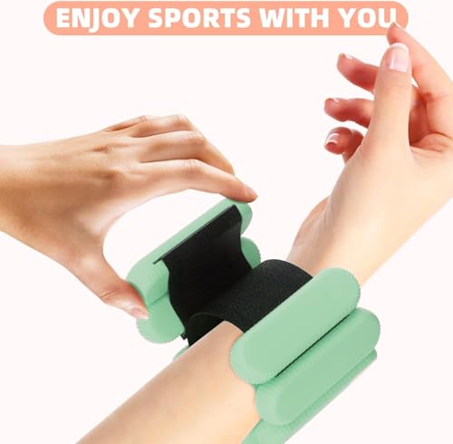 Image of YOVKOK Adjustable Ankle Weights for Women Men,Wrist Weights set for Walking Running,1 Pair (1Lbs Each) Silicone Workout Weights for gym fitness, Jogging,yoga,pilates,strength training,physical therapy