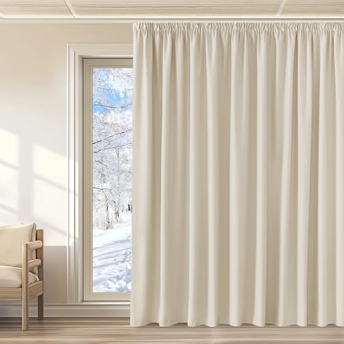 KGORGE Rideau Grande Largeur - Rideaux Occultant Galon Fronceur Anti UV Anti Lumiere, Panneaux Opaque Intérieur Decoration pour Fenêtres Salon Chambre, L300xH260 cm,...