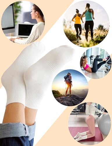 Image of Women's Ankle Socks Cotton Gym Mini Athletic Crew running Sock for women 6 Pairs