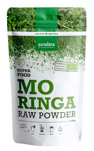 Purasana® Moringa Pulver Bio - 200g, Hochwertiges Superfood, Reich an Proteinen und Antioxidantien, 100% Vegan und Bio-zertifiziert, Ideal für Smoothies, Tees und Säfte – Bild 5