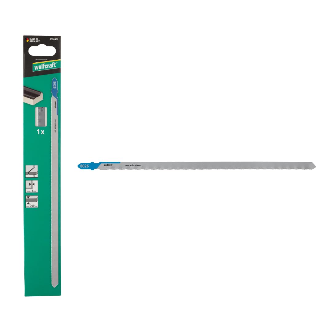 wolfcraft 1 Jigsaw Blade - Fine Cuts - Bi-Metal Blade with T-Shank – for Sandwich Material, Steel and Copper Pipes, and Steel Profiles up to a Diameter of 200mm and a Wall Thickness of 3mm - 8026000